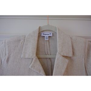 Veronica M. Cream White Linen Blazer
